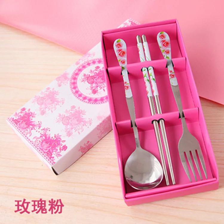 ☀ INDOLAND ☀ R050 Sendok Garpu Sumpit Set 3 in 1 Stainless Steel Souvenir Nikah Kado Alat Makan