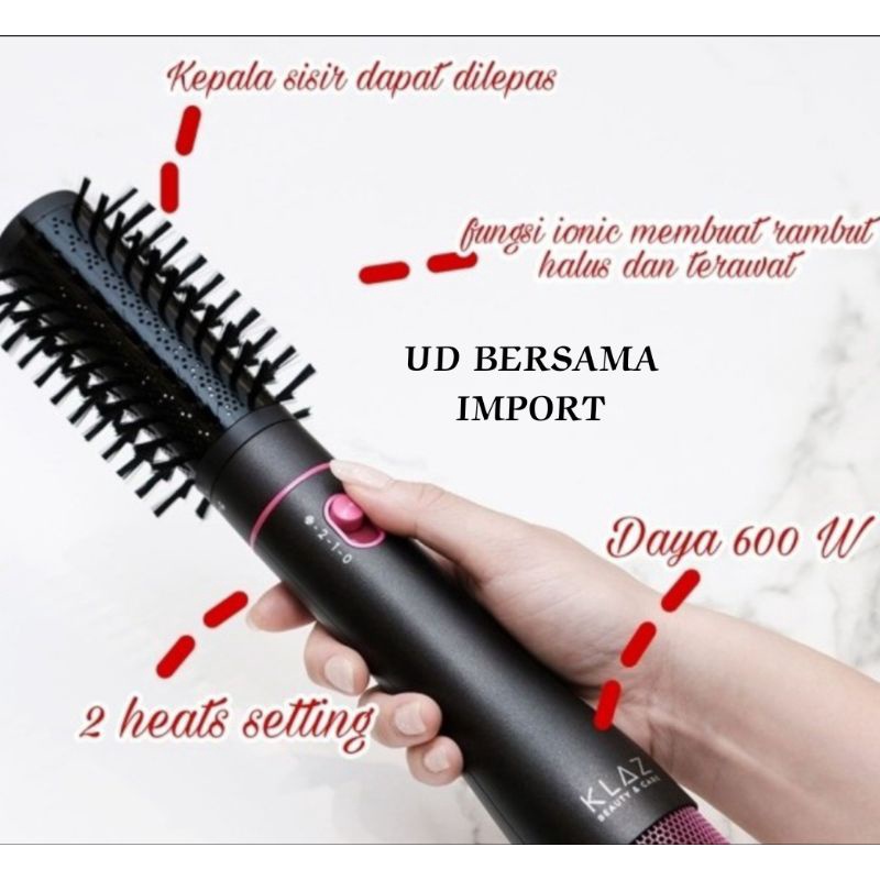 KLAZ Hot Air Brush Ionic/Hair Styler/Sisir Rambut Electric/Hair Brush