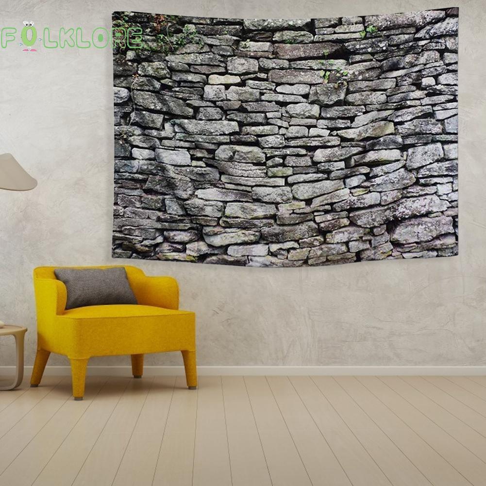 FOL Retro Grey Brick Wall Hanger Beach Towel Blanket Picnic Yoga Mat Home Decor Shopee Indonesia