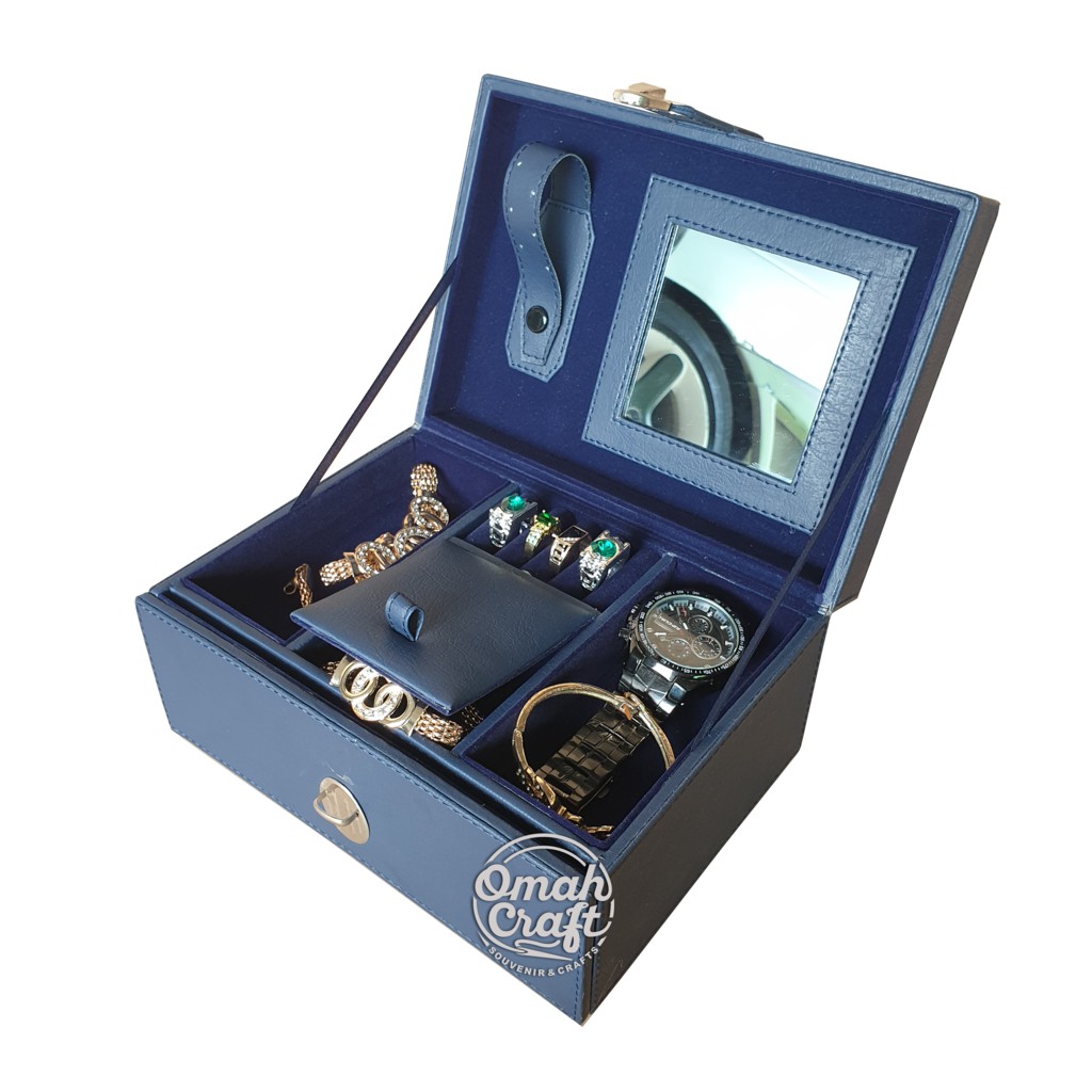 BIRU DONGKER - Kotak Perhiasan dan Aksesoris Emas Cincin Kalung Gelang Jewelry Box Organizer