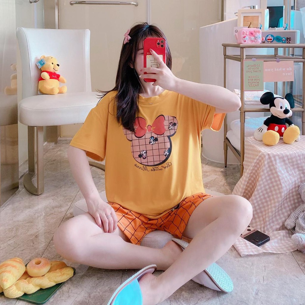 Baju Tidur Piyama Set/Piyama Wanita Import/Baju Piyama Pendek/Short Sleep Wear-J13-Pita Miky