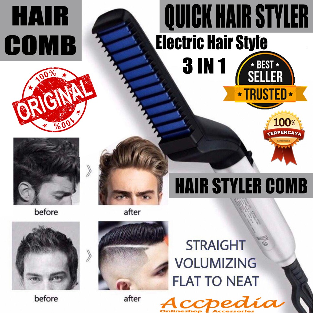 SISIR PELURUS RAMBUT Pria Multifungsi Rambut Keriting, Ikal QUICK HAIR STYLER