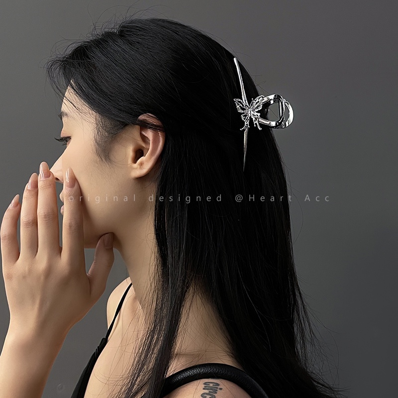 Jepit Rambut Model Butterfly Bahan Metal Gaya Korea Untuk Wanita