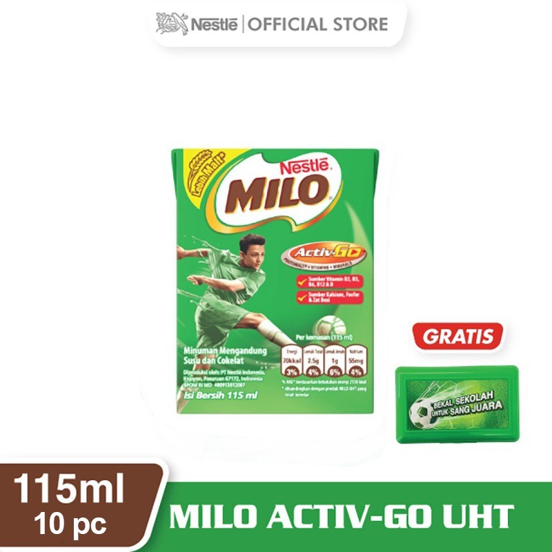 

PROMO MILO ACTIV-GO COKELAT SUSU UHT 115 ML [10 PCS] FREE LUNCH BOX TERMURAH