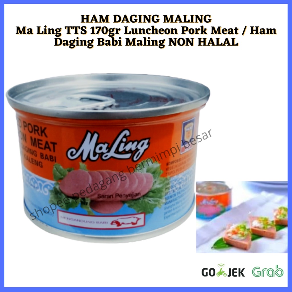 

HAM DAGING MA LING 170g/ Ma Ling TTS 170gr Luncheon Pork Meat / Ham Daging Babi Maling NON HALAL