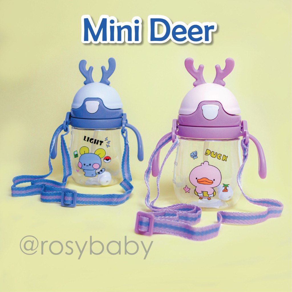 Botol Minum Anak Karakter Model Tanduk Rusa 550 ML Botol Minum Tali Sedotan Tanduk Rusa Botol Minum Anak 600ml BPA Free Import BOTOL MINUM RUSA TUMBLER