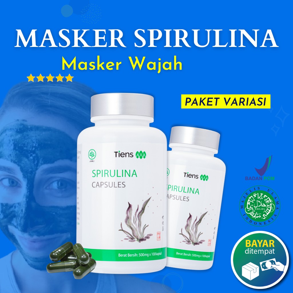 Masker Wajah Obat Jerawat Bpom Spirulina Original Menghilangkan Jerawat dan Komedo Bekas Bopeng Alam
