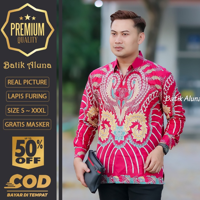 BATIK PRIA LENGAN PANJANG MEWAH PREMIUM ALUNA PRABUSENO SHANGHAI KERIS KEMEJA BATIK ACARA NIKAHAN KE
