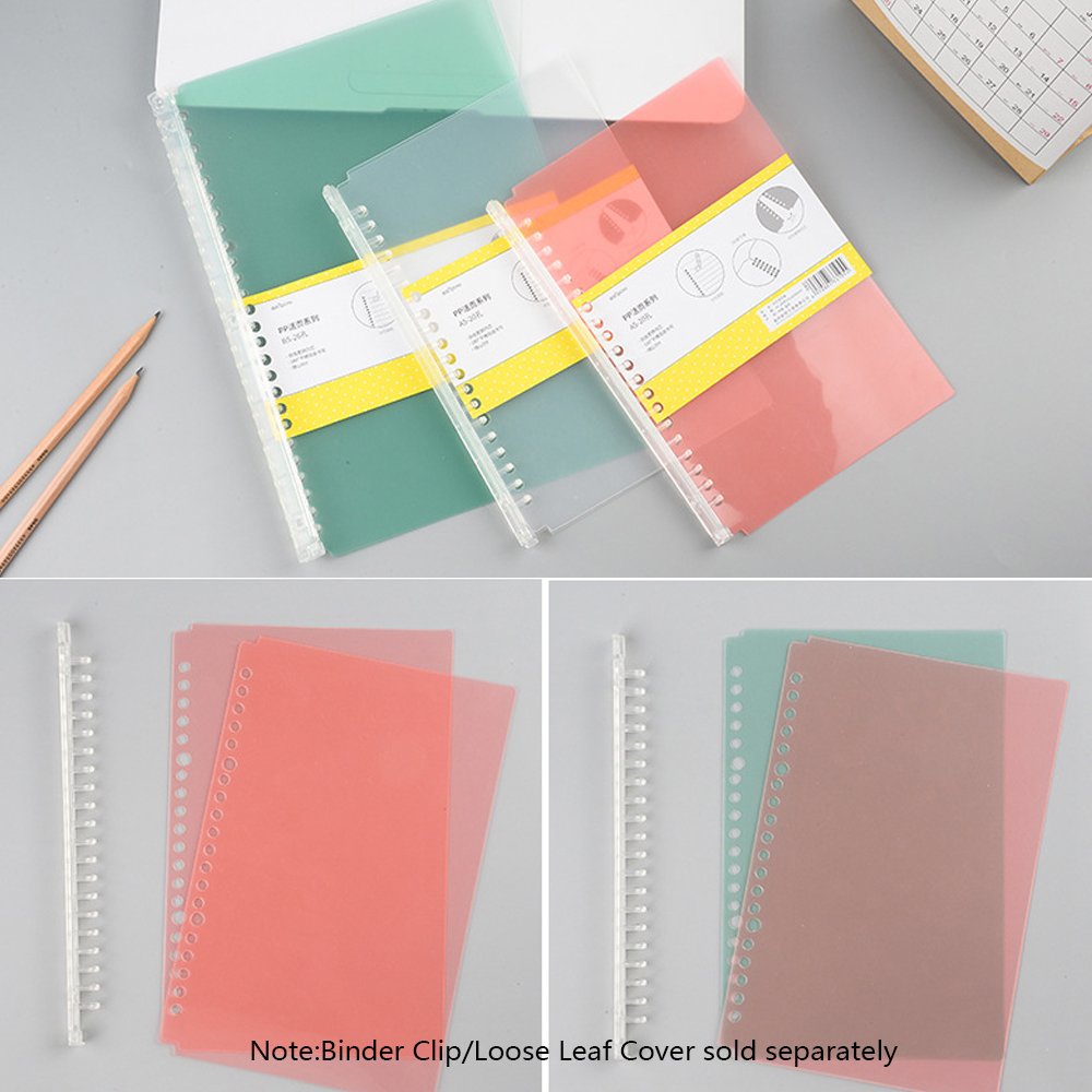 Wonderful Binder Loose Leaf Ukuran A5 / B5 20 / 26 Lubang Bahan Plastik Transparan