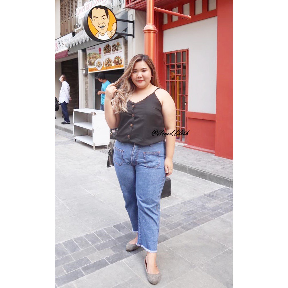 Uneed Cloth / TANKTOP WANITA POLOS / TENGTOP / TANKTOP JUMBO / TANGTOP / TANK TOP KANCING / LYLA XXL-5