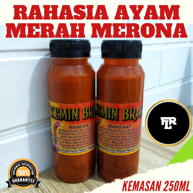 KEMIN AYAM ADUAN ORIGINAL KEMIN BRAJA CAIR 250ml MENEBALKAN KULIT MEMERAHKAN AYAM DAN TAHAN PUKUL