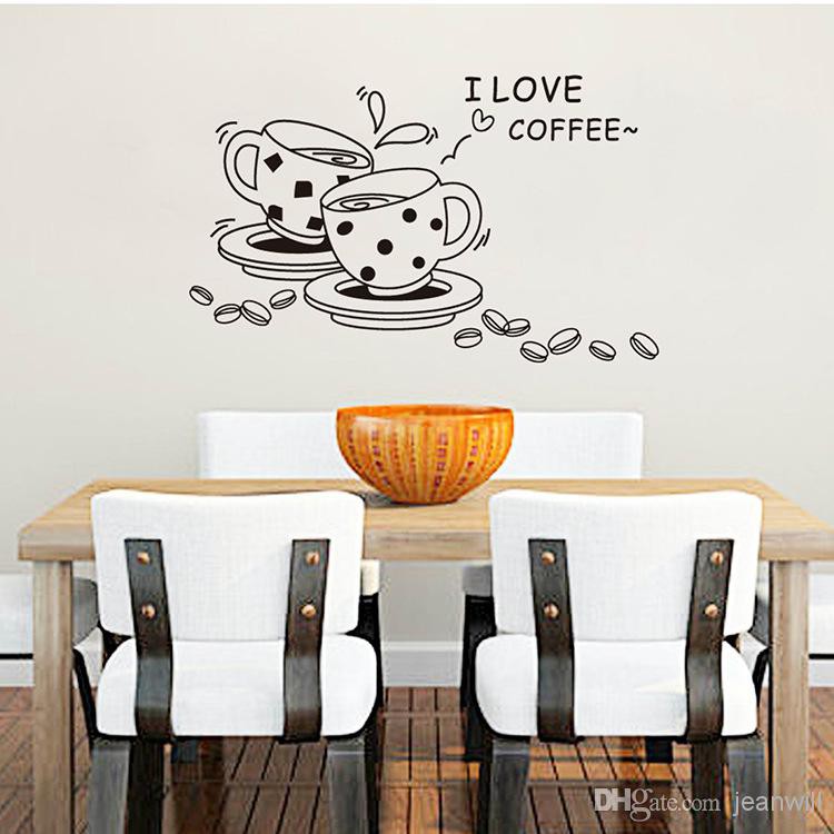 ratudinding JM8268 I Love Coffee  Stiker  Dinding  Wall 