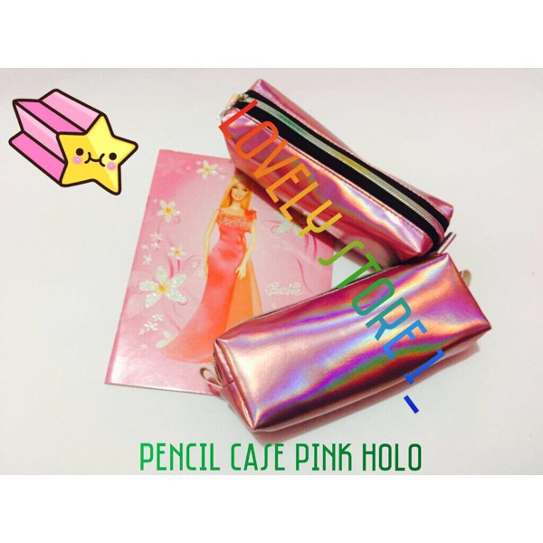 

Tempat pensil hologram pink holo ransel hologram pencil case hologram