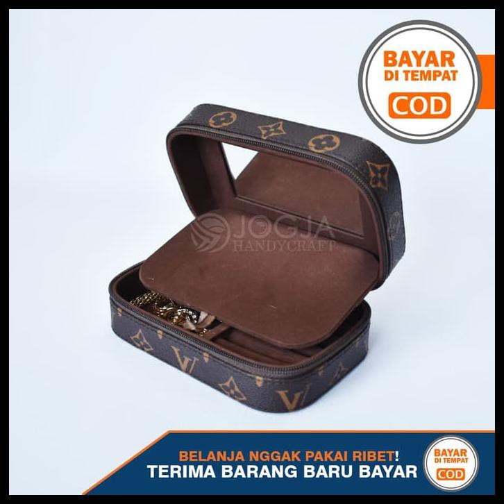 KOTAK PENYIMPANAN EMAS & TEMPAT PERHIASAN + CICIN KALUNG GELANG TRAVEL - LV DAMIER