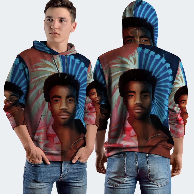 Jaket Hoodie Fullprint Childish Gambino Kauai Bahan Polyester Jersey