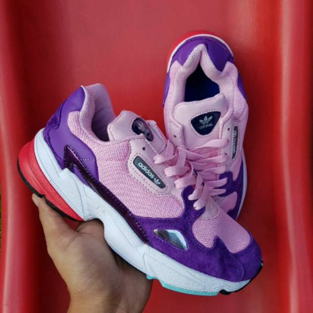 purple adidas falcon