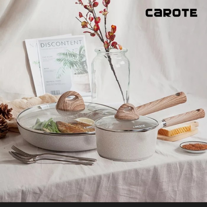 Carote panci set nonstick cosy fry pan 28 cm dan sauce pan 18 cm