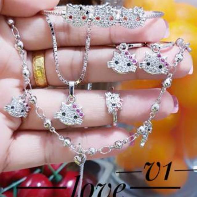 Xuping kalung gelang cincin anting lapis emas 24k terlaris 0332