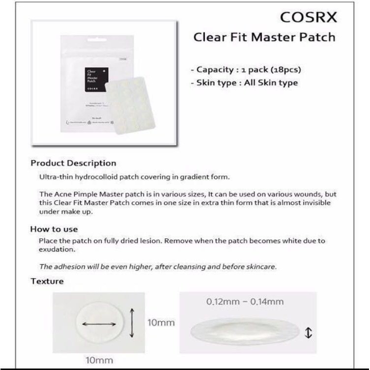 Cosrx Clear Fit Master Patch