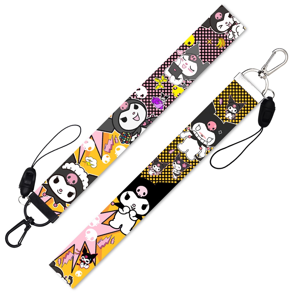 Kuromi kuromi Tali lanyard Panjang Motif Kartun Untuk Gantungan Kunci / Handphone