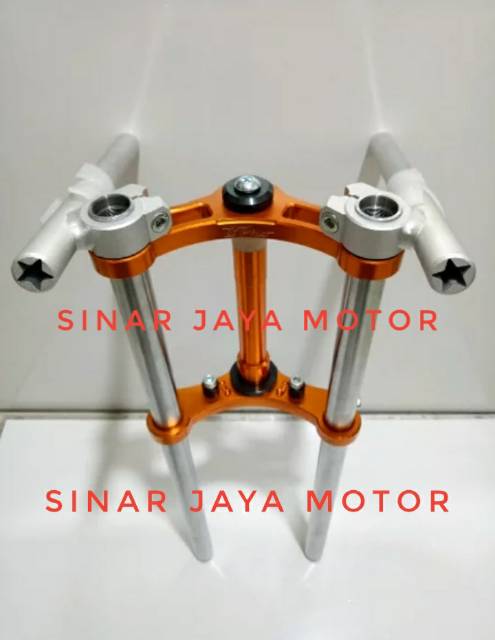 Segitiga shock depan ayam jago avacham  plus stang  15 drajat  diameter as 26m  mio . sporty. Smiel