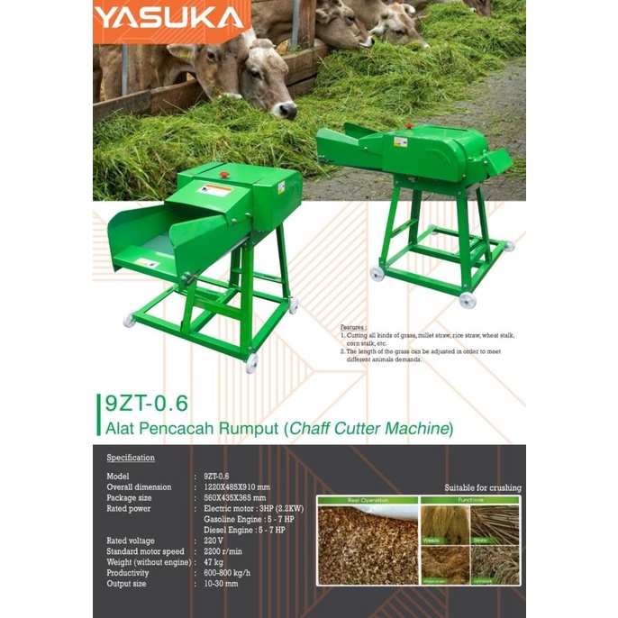*****] MESIN CACAH RUMPUT YASUKA 9ZT 06