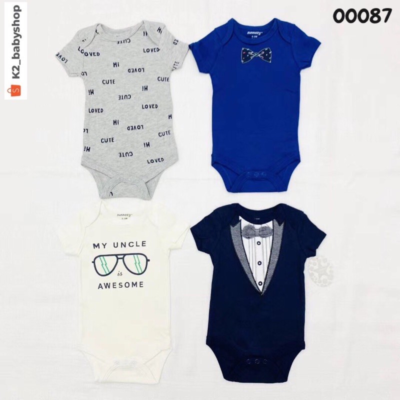 BABY K2 - BABY BODYSUIT ISI 4 PCS MOTIF MY UNCLE AWESOME KODE 00087