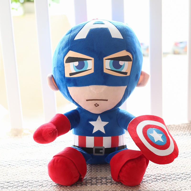 Mainan Boneka Plush Karakter Marvel Avengers Batman Spider Man Iron Man Ukuran 27CM Untuk Hadiah Anak