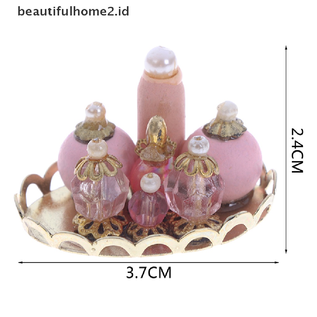 (beautifulhome2.id) Miniatur Parfum Warna Pink Untuk Dekorasi Kamar Tidur / Mandi Rumah Boneka 1: 12