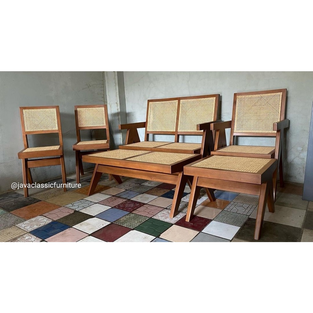 KURSI TAMU JATI ROTAN / KURSI TAMU MINIMALIS / KURSI RUANG TAMU MODERN / KURSI KAYU JATI JEPARA / KURSI ROTAN JATI-1