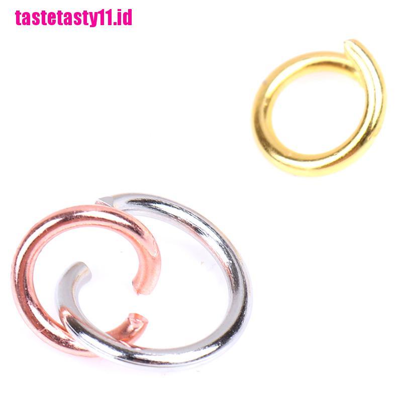 100 Pcs Cincin Model Terbuka Bahan Stainless Steel Ukuran 8 / 10mm