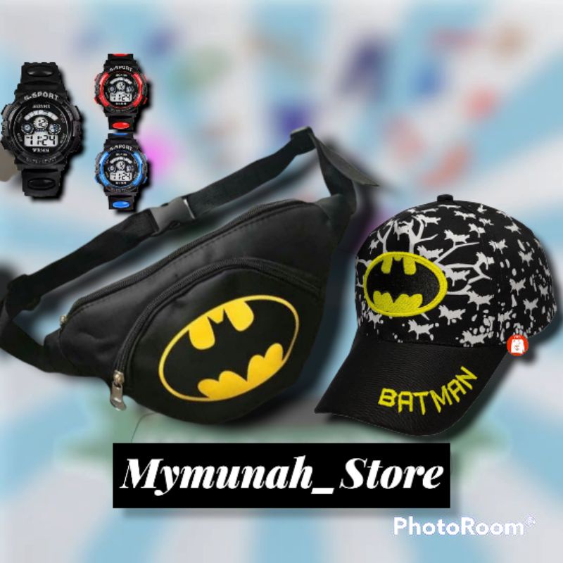 WAISTBAG ANAK,TAS SLEMPANG 2IN1 TOPI BORDIR