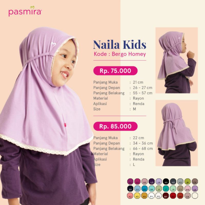 jilbab naila bergo kids by pasmira