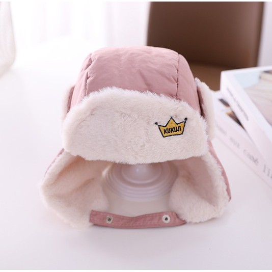 Halomam - Topi Kupluk Hangat ( Topi Baby / Topi Anak )-Pink