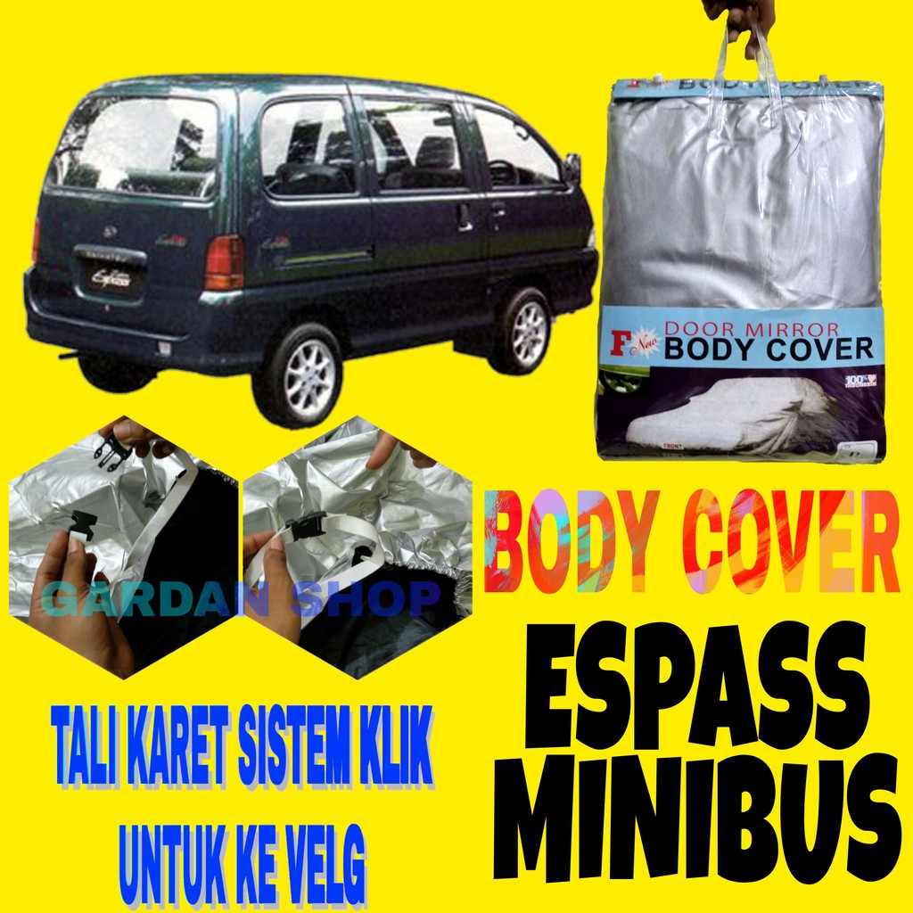 Body Cover ZEBRA ESPASS Sarung Penutup Pelindung Selimut Espass Minibus Ada Tali Karet KLIK Ke Velg