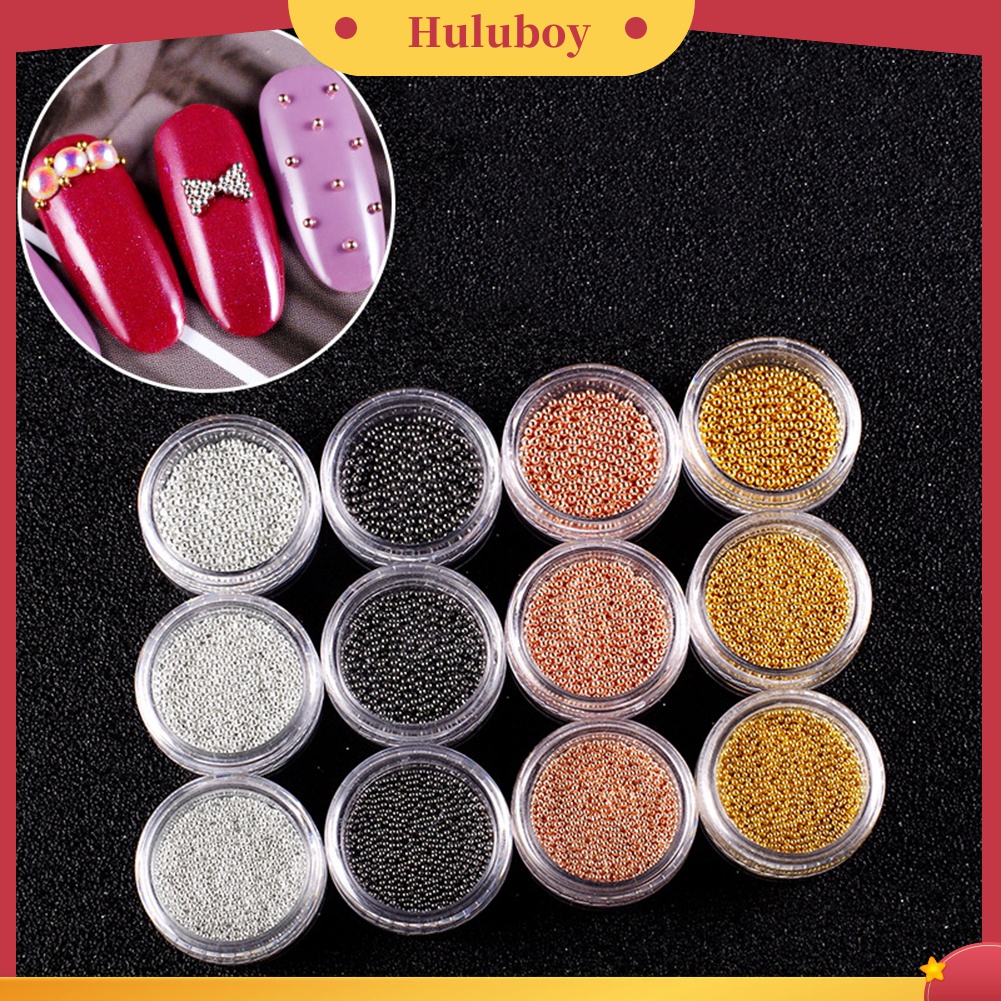 Huluboy Huluboy♡ Manik-manik Stud Mikro 3D Bahan Alloy Untuk Dekorasi Manicure UV Gel Akrilik