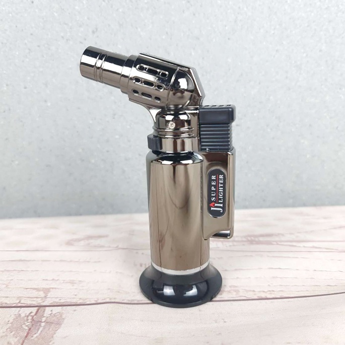 JP Korek Gas Blow Torch Lighter Butane Flame Gun - LF550 - Metallic Black