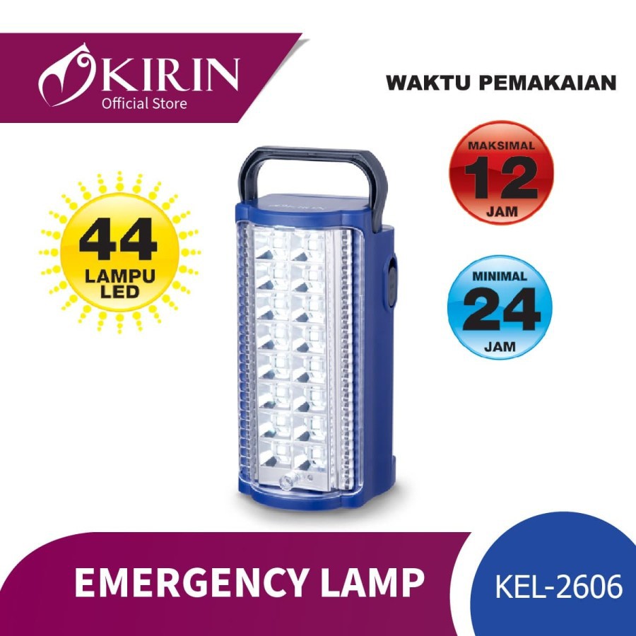 KIRIN EMERGENCY LAMP 44 LED (SOLID COLOUR) |KEL-2606