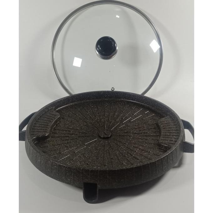 Bulgogi Pan 32Cm Grill Panggangan Bbq + Tutup Kaca