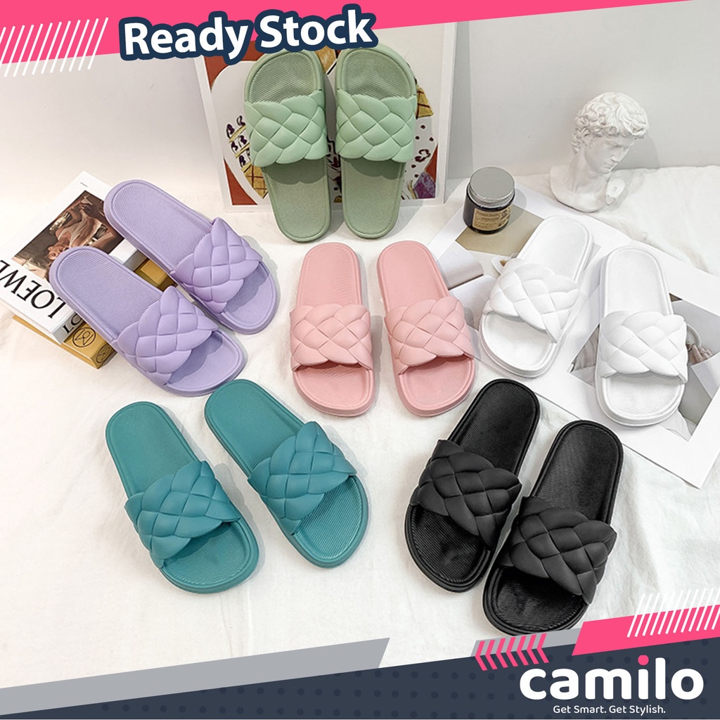 ☀CAMILO☀ SF08 Sandal Slop Karet Berwarna / Sandal Wanita / Sandal Fashion Murah Import SF08