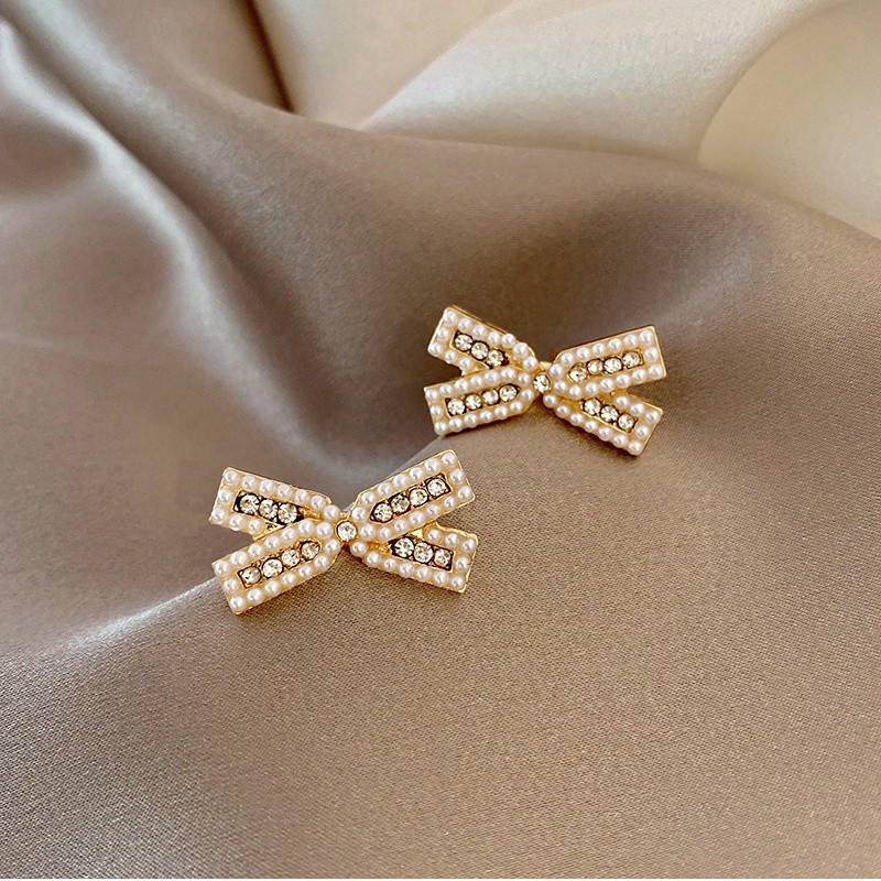 Anting Tusuk Sterling Silver 925 Desain Pita Hias Zircon Gaya Korea Untuk Wanita