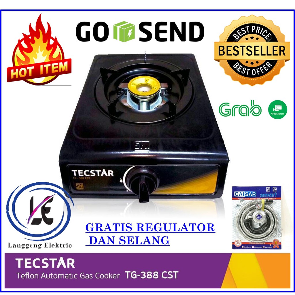 Kompor Tecstar 1 Tungku Tg-388 Csr Gratis Regulator Selang Caisar