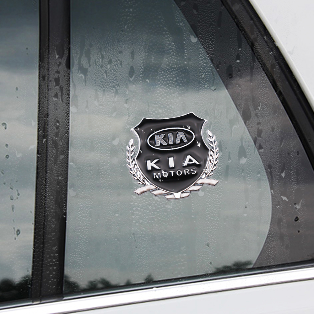 2pcs Stiker Badge Metal Untuk Pintu / Jendela Mobil Kia