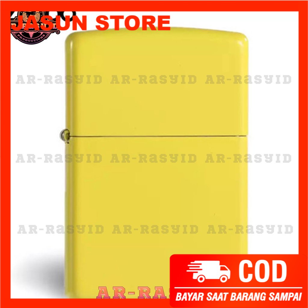 BISA COD! Korek Api Minyak Zippo Matte Yellow Kuning Polos 24839