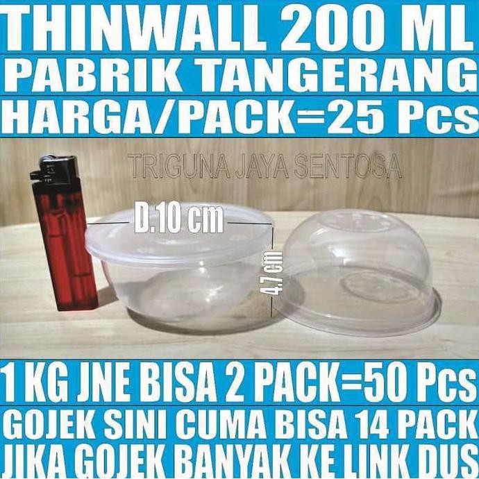 MURAH MERIAH Mangkok Plastik 200 ml Tempat Kotak Makan Nasi Cup Puding Thinwall