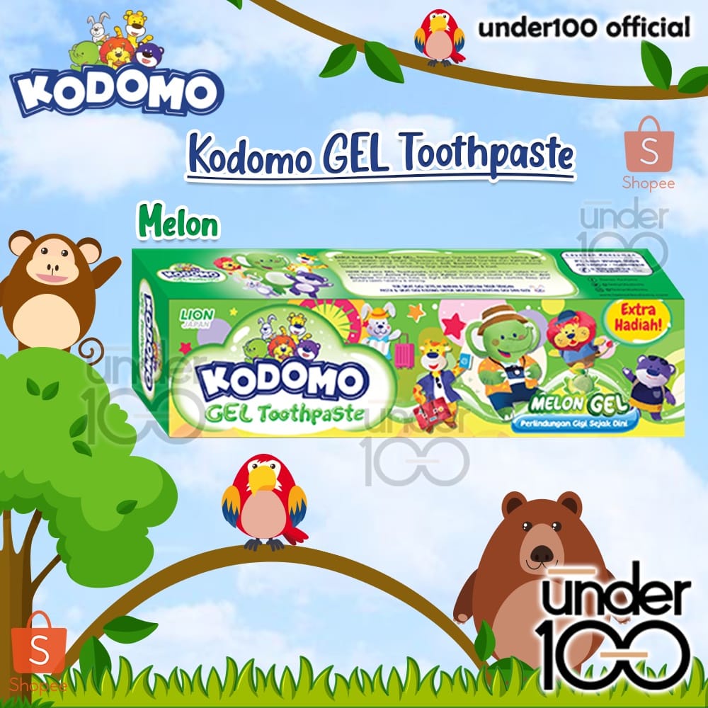 ❤ UNDER100 ❤ KODOMO Toothpaste Tube 45g | Pasta Gigi Anak Balita | Strawberry | Grape | Orange | Melon BPOM