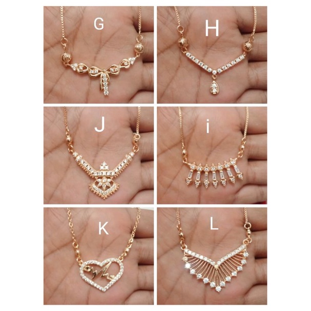 DL35. Kalung xuping wanita lapis emas dgn mata zircon ukuran 45 cm koye