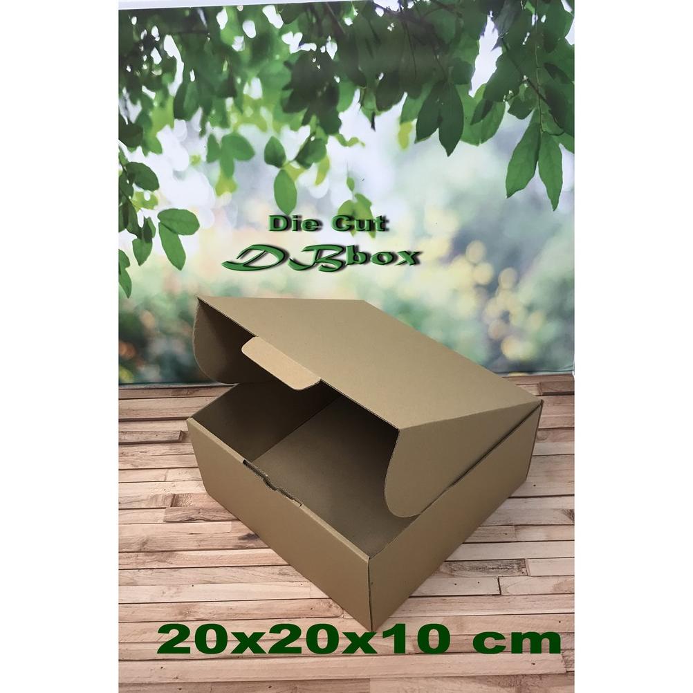

( 10 Pcs ) Kardus Uk. 20X20X10 Cm....Die Cut Kotak Kue Tart -Aksesoris-Dll Model Box Pizza