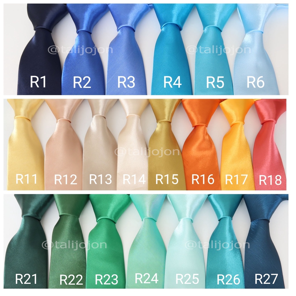 Dasi Instan Dasi Pria Dasi Panjang Polos Ukuran 3inc Bahan 100% Silk Premium Warna Lengkap