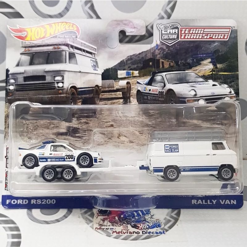 Jual Hot Wheels Team Transport Ford Rs200 Rally Van Premium Diecast Truck Gandeng Indonesia 3869